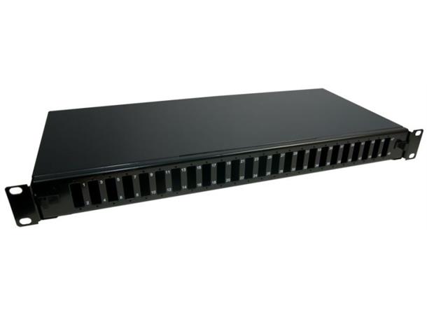 ODF 19" 1HE 24xSCD utdragbar/delbar svart 